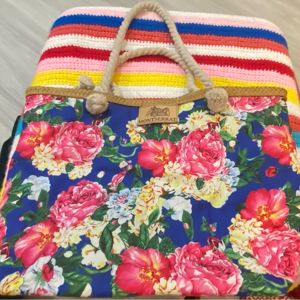 Floral Blue Tote Bag